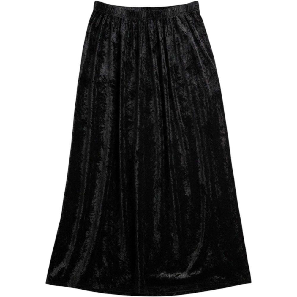 Vintage Y2K Crushed Velvet Maxi‎ Skirt Size 7 Black Goth Whimsigoth Outback
